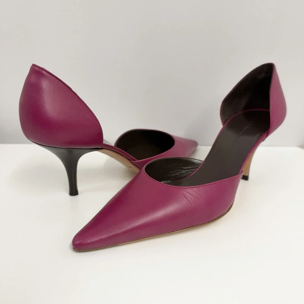 Balenciaga Leather Shoes Fuchsia NIB Cote D'Azur Anemone 37 1/2